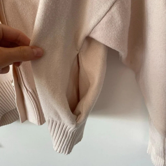 Zara  Knit High Neck Collar Gold Button Cardigan Sweater Ecru Cream Size Small - Picture 6 of 8